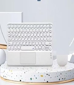 Resim Teknosepetim Şarj Edilebilir Bluetooth Klavye Touchpad Özellikli Ince Klavye Tablet Ve Bilgisayar Klavye 150 Saat 