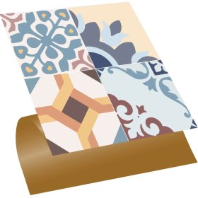 Resim Kendinden Yapışkanlı Modern 4'lü Desenli Pvc Karo 30X30 cm (33 Adet) 3m2 