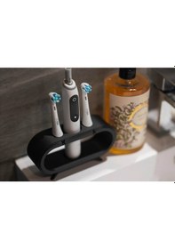 Resim Pilli Ve Şarjlı Diş Fırçası Tutucu Stand 2+1 Siyah Tüm Modellere Uyumlu Siyah 
