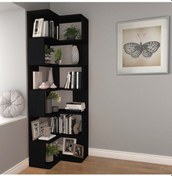 Resim Woodesk Pino, Ahşap, Köşe Kitaplık, 192x55 Cm, Siyah Renk 