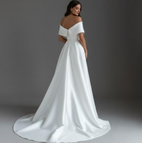 Resim Paradise Collection Moda Evi Balık Saten Gelinlik 2026 