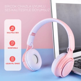 Resim Techno Guru Technoguru M6 Pro Ayarlanabilir ve Katlanabilir Kulak Üstü Bluetooth Kulaklık Mavi 