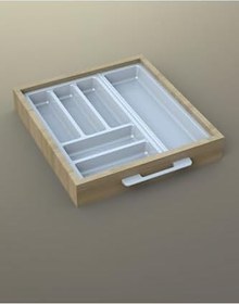 Resim tify Mutfak Çekmece Içi Kaşıklık 44Cm X 48Cm Yanlar Ve Boydan 4Cm Kesilebilir, Beyaz 