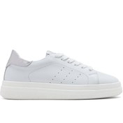 Resim Derimod Kadın Beyaz Bağcıklı Kalın Tabanlı Deri Sneaker 25SFD510718 