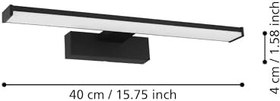Resim Eglo My Light My Style 74061 "Galenzana-E" Alüminyum, Plastik Siyah Duvar Aplik Ip44 