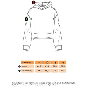 Resim Toontoy Kız Çocuk Kapüşolu Kanguru Cepli Baskılı Sweatshirt Yeşil 