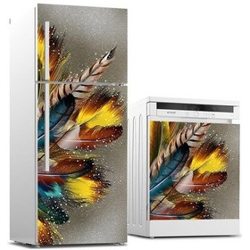 Resim Buzdolabı Ve Bulaşık Makinası Beyaz Eşya Sticker Kaplama Modern T 