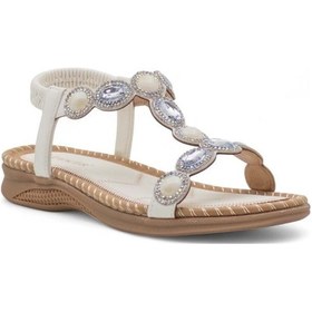 Resim Pepita 306 Anatomic Taban Taşlı Rahat Garantili Kadın Sandalet Beyaz 