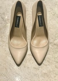 Resim TUNAELLİ Kadın Bej Hakiki Deri 35-40 Numara Topuklu Stiletto Ayakkabı 