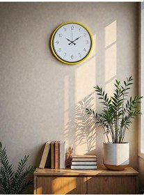 Resim 36 Cm Standart Sarı Duvar Saati Çok Renkli 