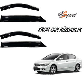 Resim Honda civic uyumlu Krom cam rüzgarlığı 2016-2021 CARU411 