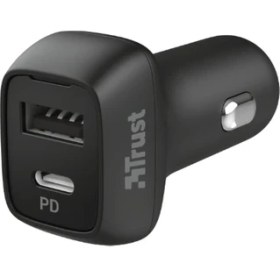 Resim Trust Çift Ultra Hızlı Araç Şarj Cihazı USB ve USB C - Siyah 