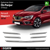 Resim S-Dizayn Renault Megane 4 Krom Ön Panjur 5 Prç. 2016-2020 