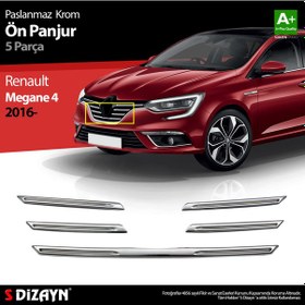 Resim S-Dizayn Renault Megane 4 Krom Ön Panjur 5 Prç. 2016-2020 