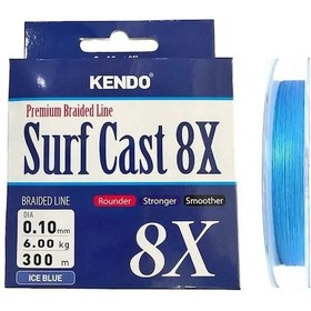 Resim Kendo Surf Cast 8x Fighting 300mt 0,10mm Ice Blue Örgü İp Misina 
