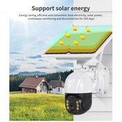 Resim Wifi Uygulamalı Gece Görüşlü Solar Güneş Enerjili Kamera Akıllı Dış Mekan Güvenlik Kamerası 