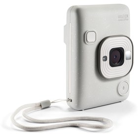Resim Fujifilm Instax mini LiPlay Hybrid Misty White Fotoğraf Makinesi 20'li Film ve Deri Kılıf Hediye Seti 