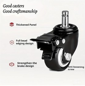 Resim Dashanshop 4 Adet Frenli Sessiz Döner Tekerlek Kilitli Mekanizma Ofis Sandalyesi Aksesuar 