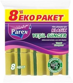 Resim Parex Klasik Yeşil Sünger Oluklu 8'li 