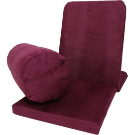 Resim Zunkla Meditasyon Sandalyesi + Yoga Bolster Minderi 2'li Set Tay Tüyü Pamuklu Kumaş 