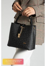 Resim Just Polo Kadın Orta Boy Su Geçirmez Günlük Şık El Ve Omuz Çantası Ebat 23 X 18 Cm Shoulder Bag Siyah 