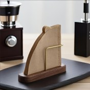 Resim Masif Ahşap ve Metal Stand - El Yapımı Pirinç Kahve Filtre Kağıdı Tutucu, Kahve Filtre Kağıdı Tutucu, Ev Kullanımı, Bakır, Kağıt Dağıtıcı Ofis, Kamp ve Yemek İçin Çok Uygun - Mutfak ve Restoran Temel 