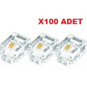 Resim Alfais 4839 Rj11 Jack Telefon Kablo Ucu Konnektörü 100 Adet 