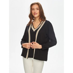 Resim Faik Sönmez Sim Şeritli Kadın Triko Hırka 69656 (U69656) 