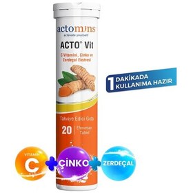 Resim Acto Vit C Vitamini Çinko ve Zerdeçal Eki 20 Efervesan Tablet 