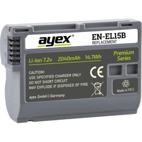 Resim Ayex EN-EL15B Batarya Nikon Z6, Z7, V1, D7500, D7200, D7100, D7000, D500, D750, D800, D600 ile Uyumlu 