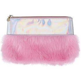 Resim Pyrus Makyaj Çantası Peluş Pembe Gümüş 