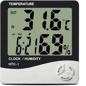 Resim Bebek Odası Masaüstü Dijital Termometre Nem Ölçer Higrometre Saat (3791) 