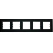 Resim Arvehu Electric Asfir Schneider Asfora Serisine Özel Beşli Parlak Siyah Pleksiglas Anahtar Priz Çerçevesi 