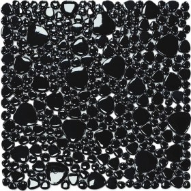 Resim MozaiKristaL Mutfak, Banyo, Havuz, Sauna, Spa ve Yaşam Alanlarının Tüm Yüzeyleri İçin Siyah Cam Mozaik. Cam Ölçüsü: Mix. File Ölçüsü: 31.5X31.5 Cm. ( 1 Kutu = 10 File Karo = 1 M2 Fiyatıdır. ) 
