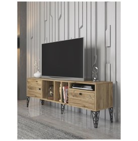 Resim Wood'N Love Cercei 160 Cm Metal Ayaklı Tv Ünitesi - Atlantik Çam (549775243) 