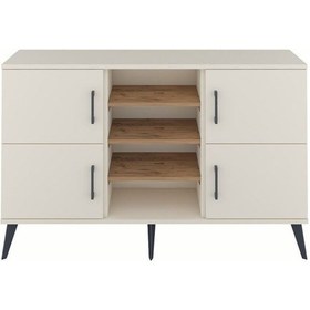 Resim Arges Konsol 5 Raflı 4 Kapaklı 132x30x83 Aytaşı-aytaşı/çam Aytaşı/çam 