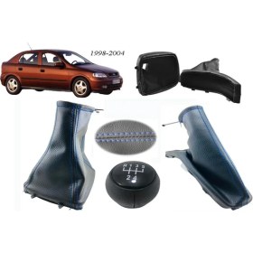 Resim Vts Körük Opel Astra G Vites Körüğü + El Freni Körüğü + Vites Topuzu Mavi Dikiş 