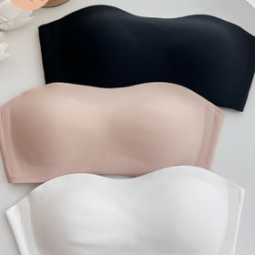 Resim Kadınlar için Strapless Bandeau Sütyen - Teli Yok ve Çıkarılamayan Dolgulu, Dikişsiz Sırtı Açık Tasarım, Siyah/Beyaz/Bej Renklerde Yumuşak Günlük ve Resmi Sütyenler - Parti, Tarih, Rahat Giyim İçin Teli Yok Konfor, Seksi Günlük ve Özel Gün Sütyenleri, Strapless Push Up Sütyen, Parti Aksesuarı, Şık Siluet, Pürüzsüz Dokuma, Tarih Gecesi, Minimalist Tarz, Hafif Yapı, Kablosuz Sütyen, Kadınlar 