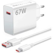 Resim SHOAMİ Xiaomi Redmi Note 7 Uyumlu 67 Watt Hızlı Turbo Şarj Seti Kafa + Kablo Baslık+Kablo 