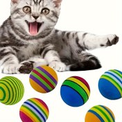 Resim 6/12 adet Rastgele Renkli EVA Oyuncak, Gökkuşağı Topu Köpük EVA Topu, Kedi Evcil Hayvan Oyuncak Topu Golf Pratik Topu Evcil Hayvan Oyuncak 