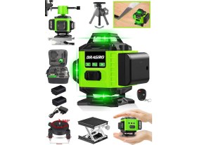 Resim Dragro Alman 128 Vf 12 Köşe Otomatik Hizalama Lazer Metre 360 Derece Yatay Dikey Çapraz Kumandalı Çantalı 
