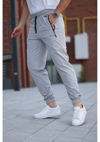 Resim Erkek Açık Gri Eşofman Altı Kaliteli Paraşüt Kumaş Açık Gri 