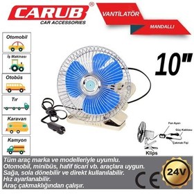 Resim Carub Vantilatör 24v 10inch Mandallı 