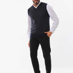 Resim Pelikan Erkek V Yaka Desenli Yün Süveter 4P17 Lacivert 