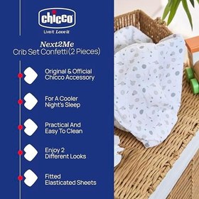 Resim Chicco Çarşaf Seti Pamuklu İki Parça N2M Confetti 