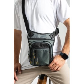 Resim Kasva Deri Impertex Suya Dayanıklı Kumaş Bacak Çantası, Motorsiklet Kuryelere Uygun Bel Bacak Çantası 