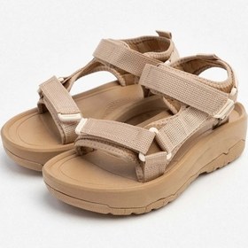 Resim Kadın Sandalet N-step Turuncu Mavi Pembe Cırtlı Kalın Taban Plaj Yürüyüş Outdoor Trekking 411 Bej 