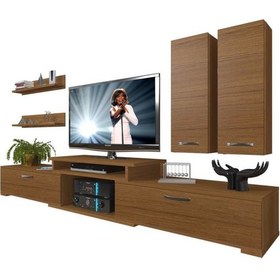 Resim Flex 5D MDF Tv Ünitesi Tv Sehpası Naturel Ceviz 