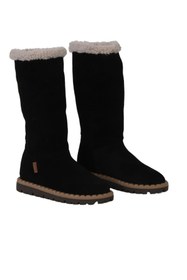 Resim Bueno Shoes Siyah Süet Kadın Düz Çizme 01wf3906 