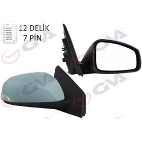 Resim Dış Dikiz Aynası Sağ Megane-fluence 2008 Elektrikli Isıtmalı Sinyalli Astarlı Konveks 7 Fiş Vm-6138ehpr 963010191r 963012395r 